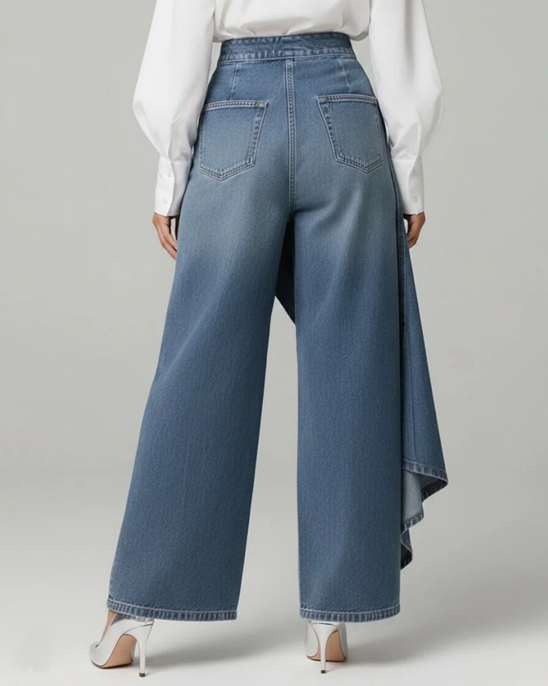 Audrey · Pantalon en Denim Croisé