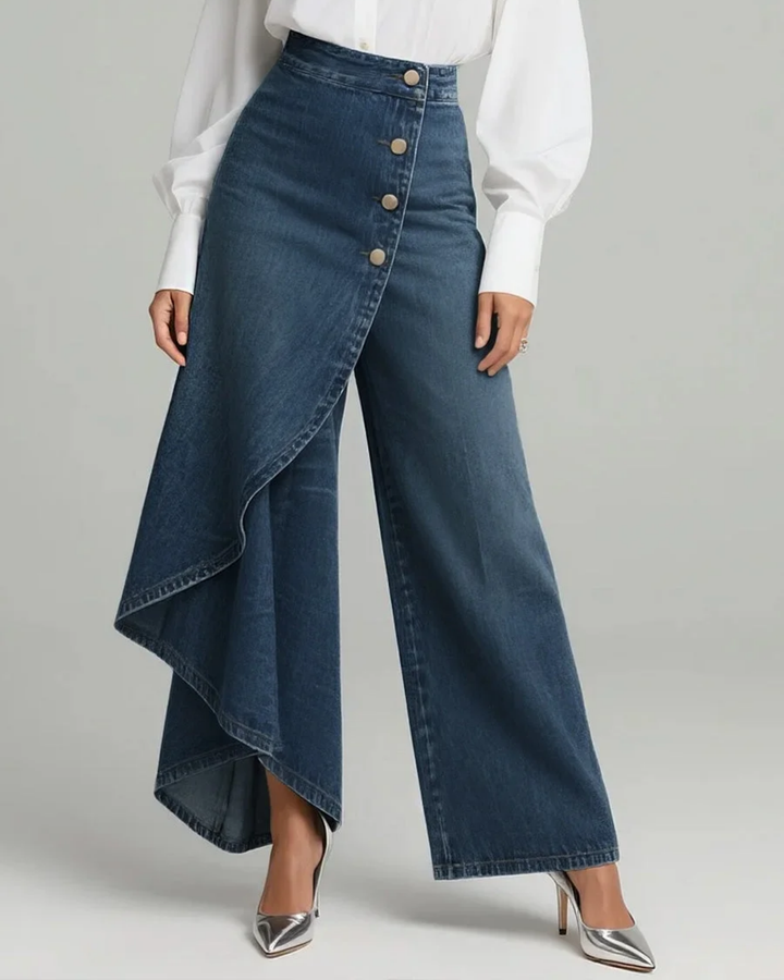 Audrey · Pantalon en Denim Croisé