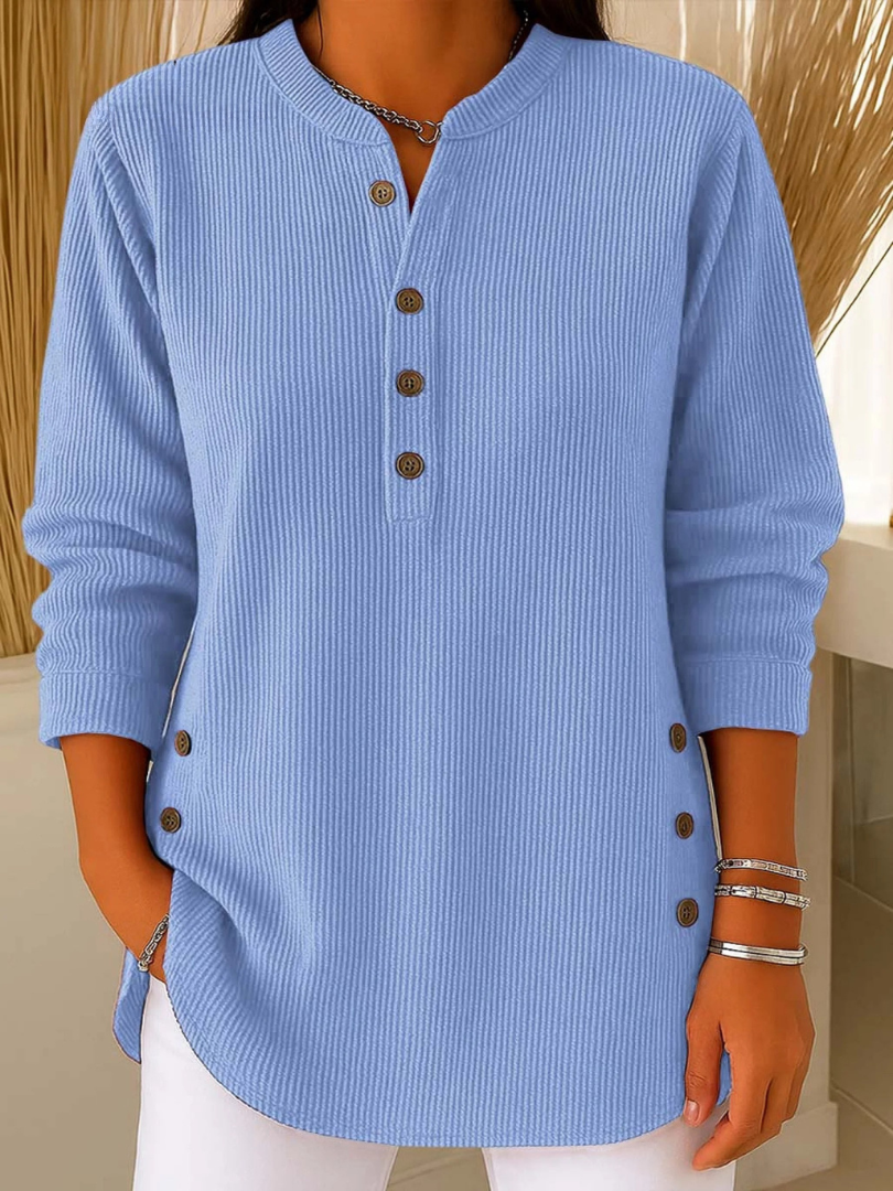Tunique Neva · encolure Henley, boutons latéraux
