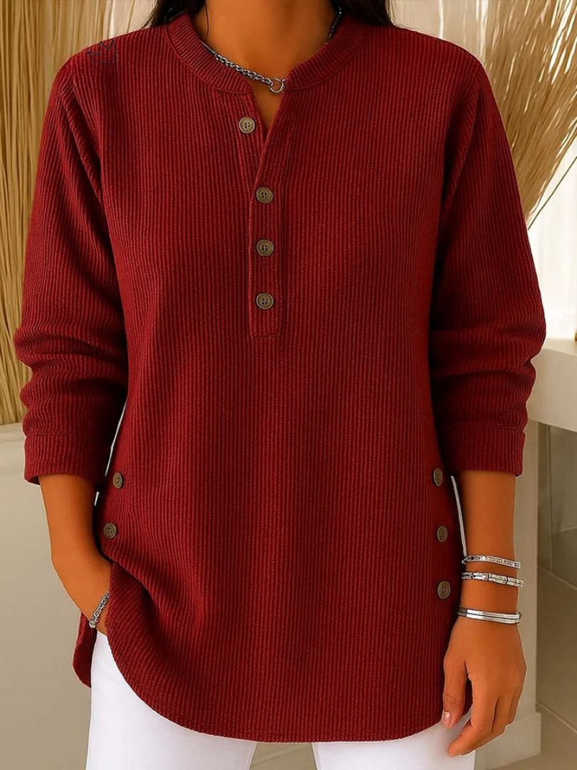 Tunique Neva · encolure Henley, boutons latéraux