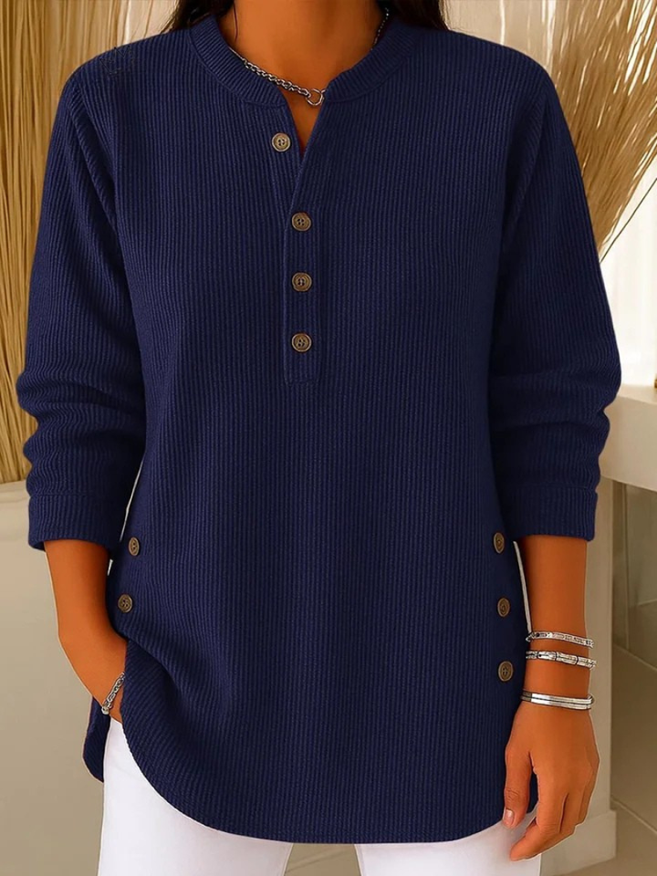 Tunique Neva · encolure Henley, boutons latéraux