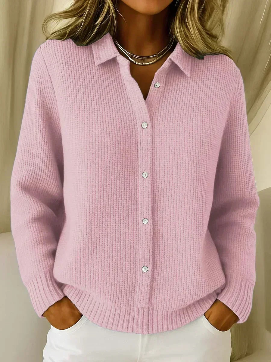 Camille™ · Cardigan Boutonné en Maille Texturée