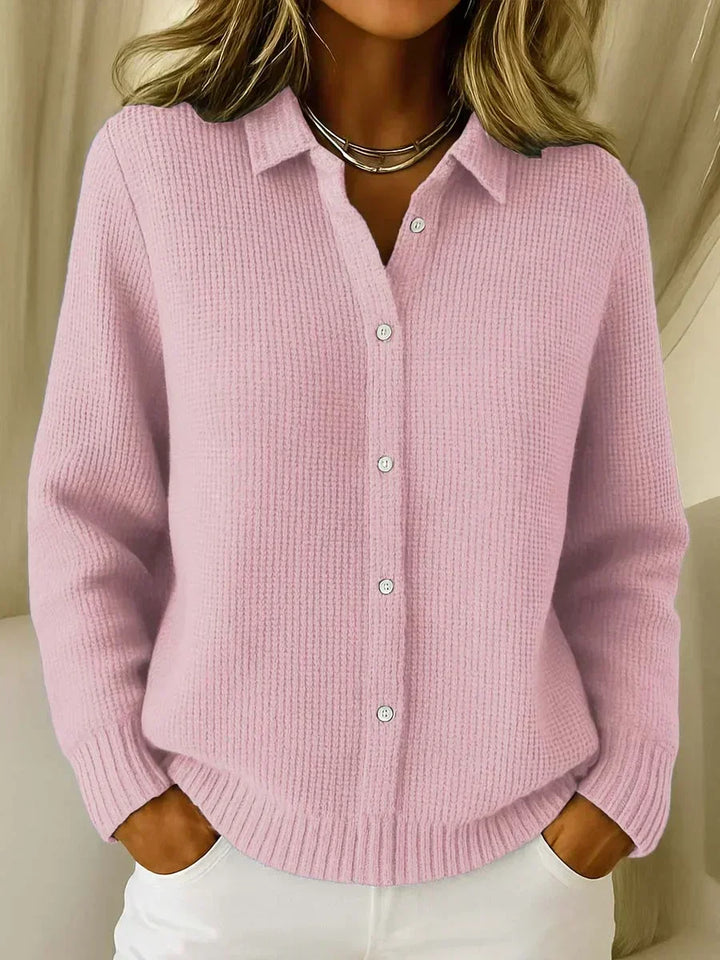 Camille™ · Cardigan Boutonné en Maille Texturée