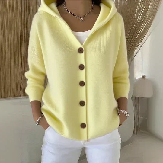 Cardigan Darienne · à capuche, boutonné
