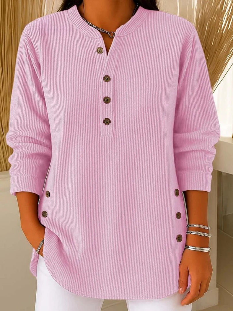 Tunique Neva · encolure Henley, boutons latéraux