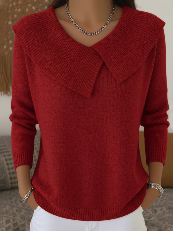 Pull Sunnora · grand col rabattu, coupe ample
