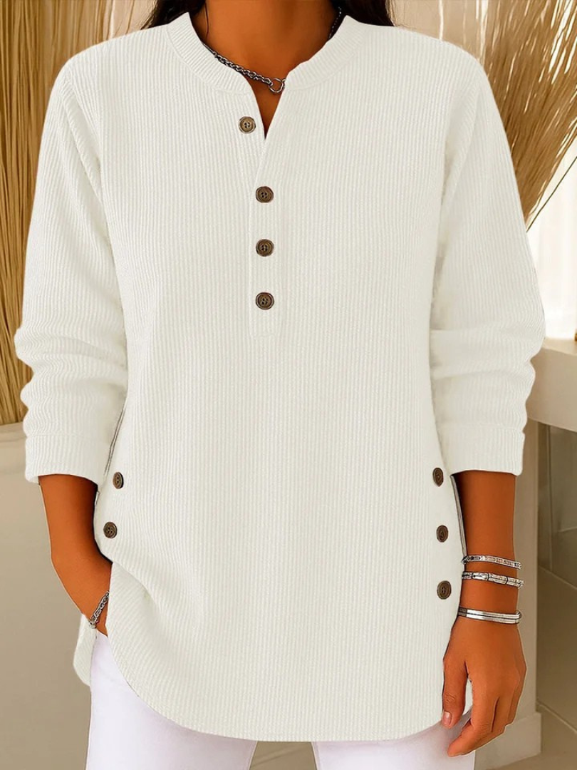 Tunique Neva · encolure Henley, boutons latéraux