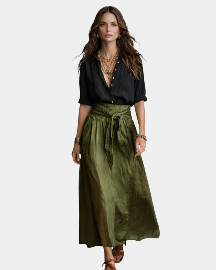 Dione · Jupe midi + chemise noire offerte