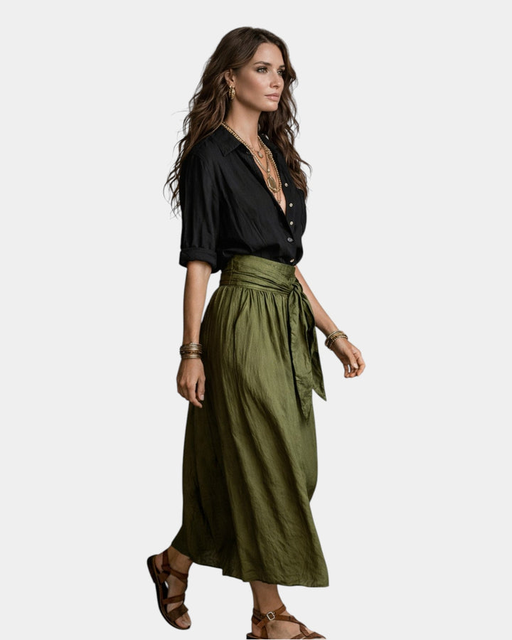 Dione · Jupe midi + chemise noire offerte