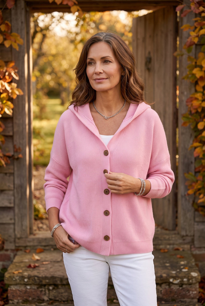 Cardigan Darienne · à capuche, boutonné