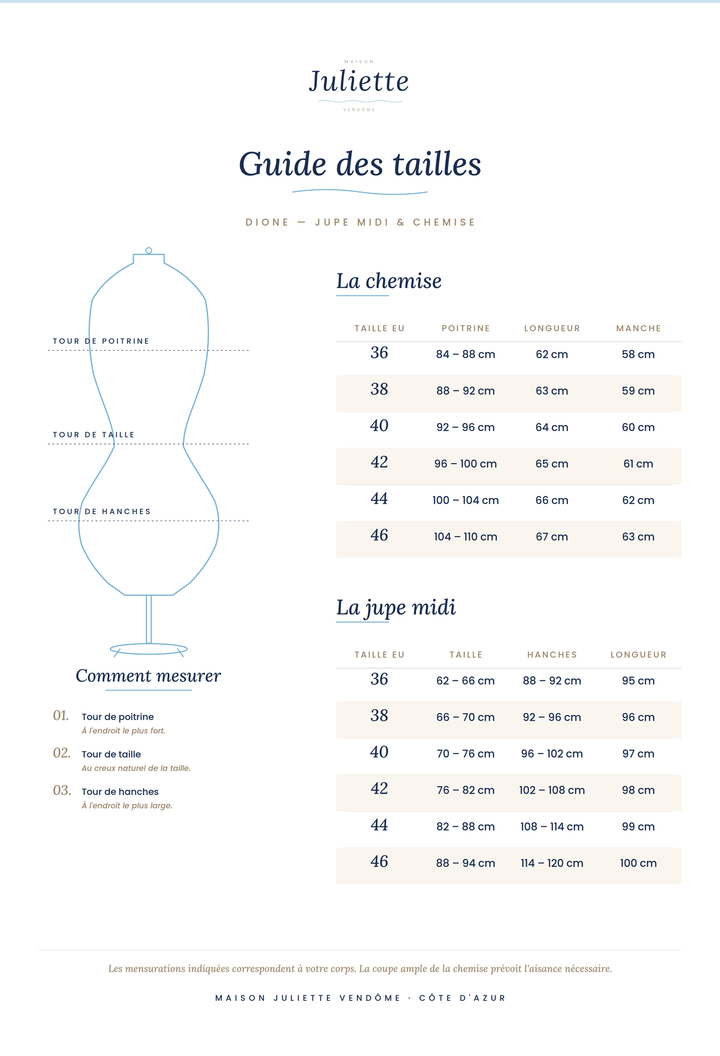 Dione · Jupe midi + chemise noire offerte