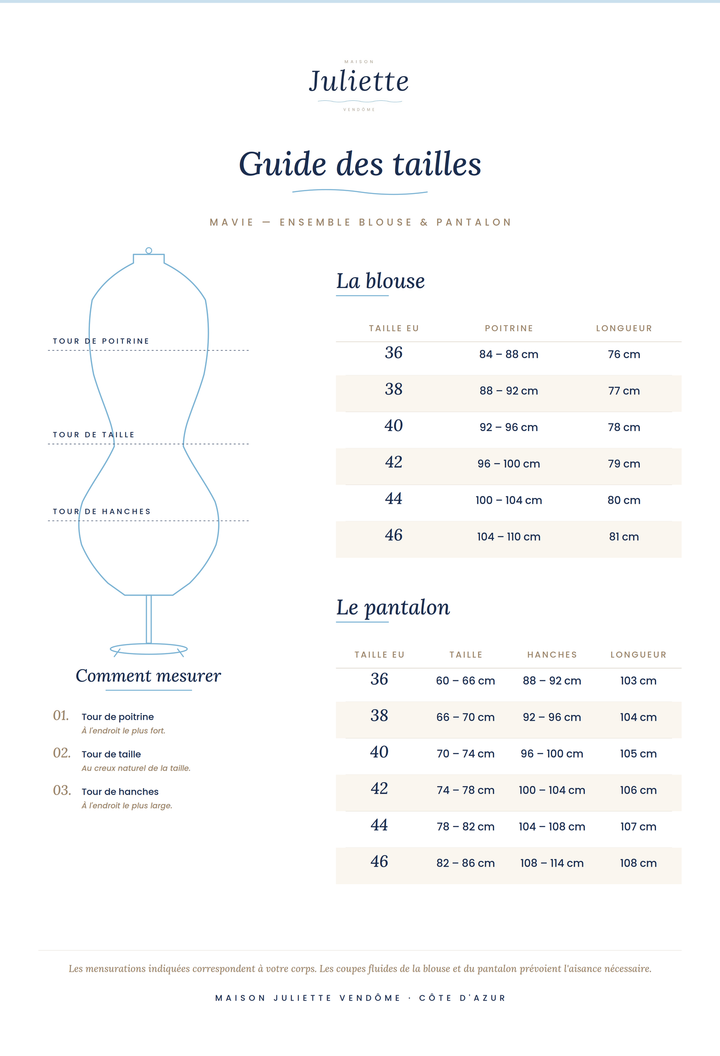 Mavie · Ensemble fluide pantalon et blouse