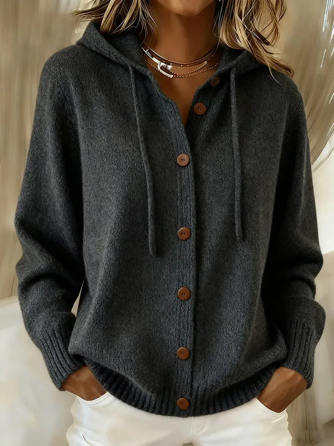 Brenda™ · Cardigan à Capuche Boutonné