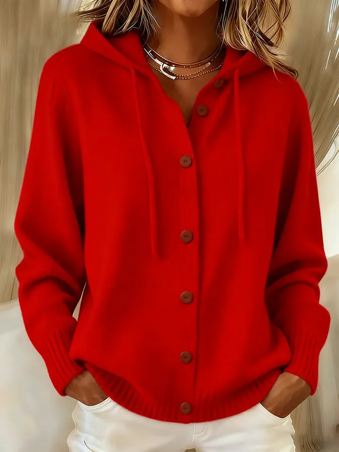 Brenda™ · Cardigan à Capuche Boutonné