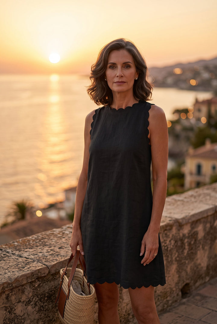 Robe Mia · festons, ligne évasée