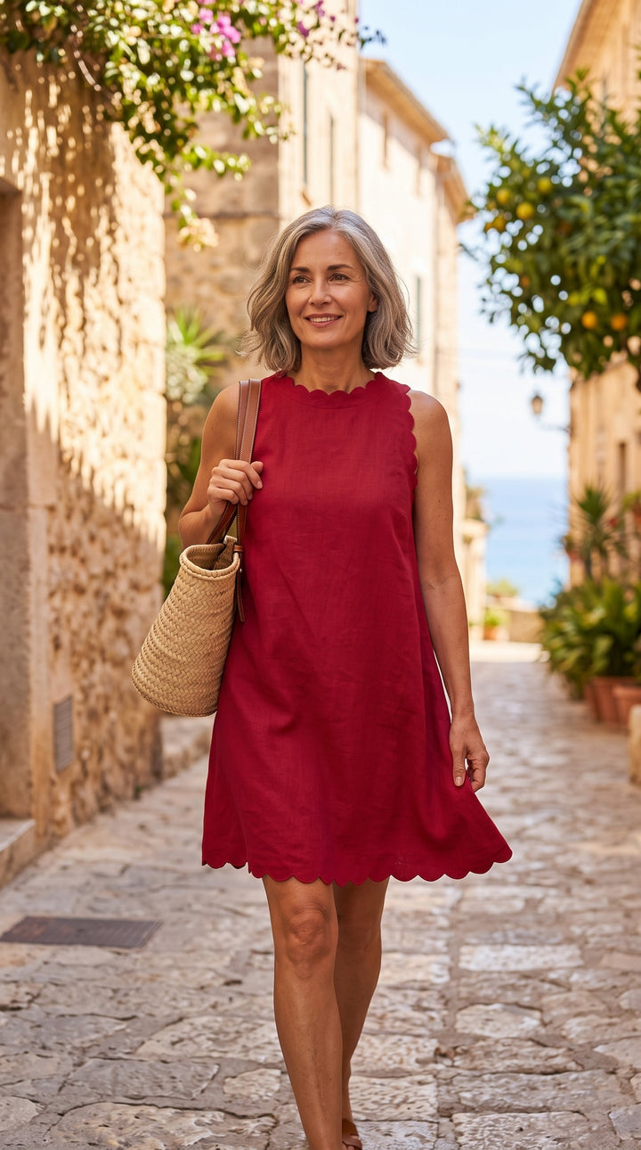Robe Mia · festons, ligne évasée
