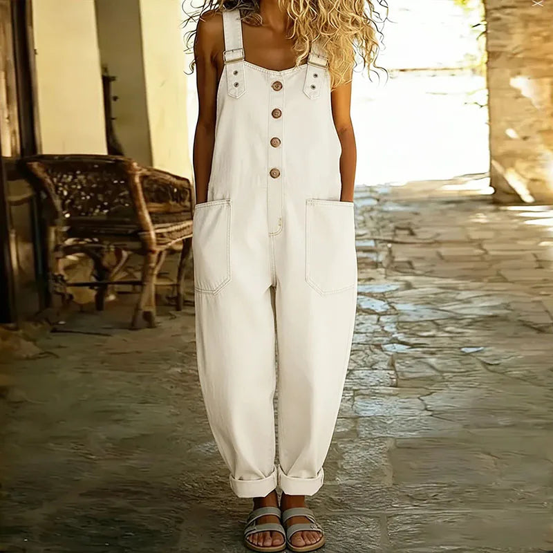 Mae · Salopette Denim Vintage à Bretelles Réglables