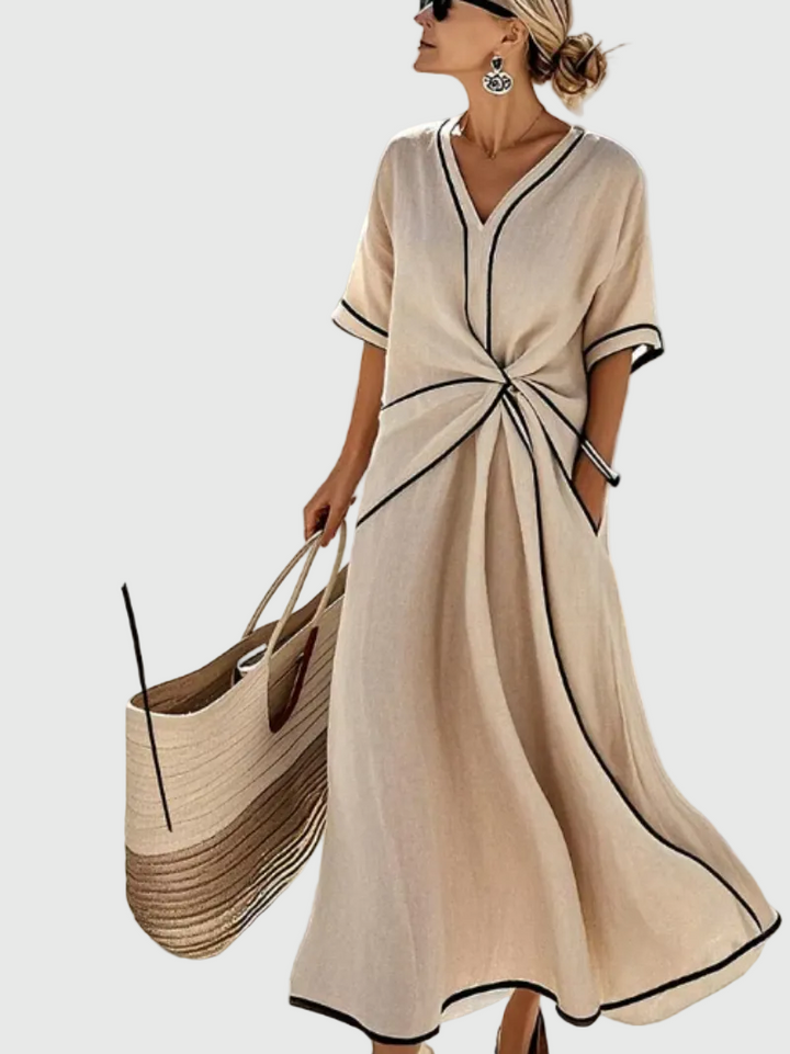 Helena · Robe Maxi Côte Drapée