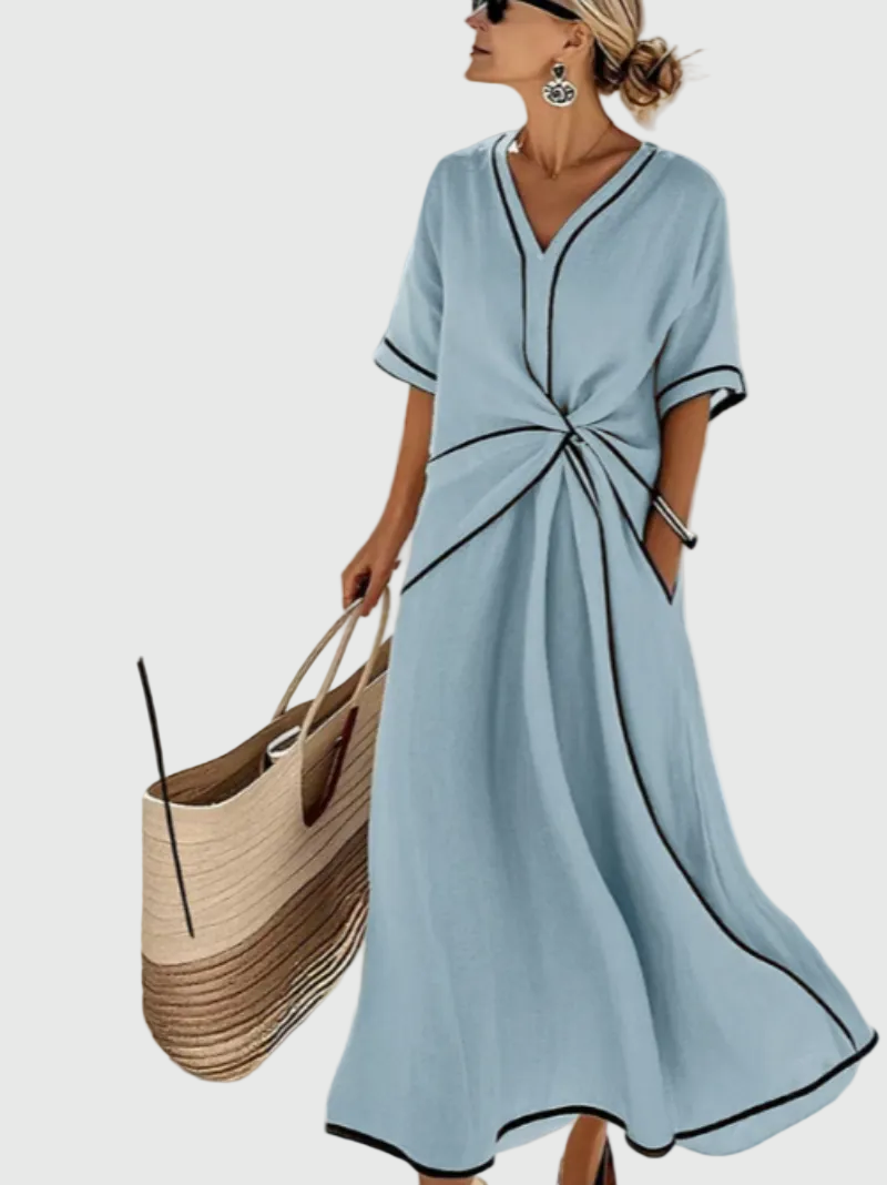 Helena · Robe Maxi Côte Drapée