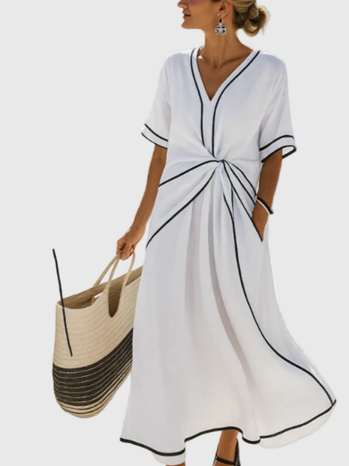 Helena · Robe Maxi Côte Drapée