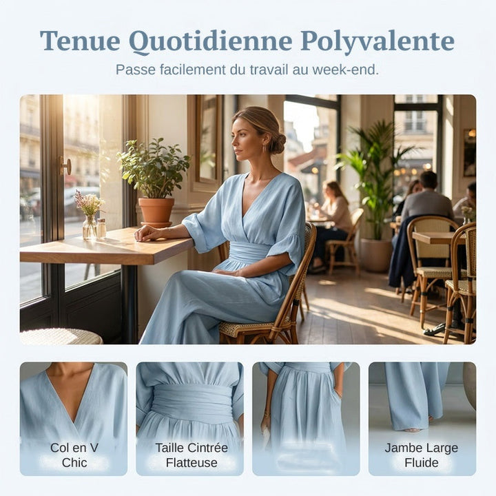 Combinaison Margot · taille haute, jambes larges