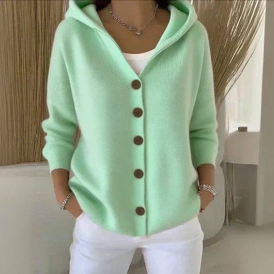 Cardigan Darienne · à capuche, boutonné