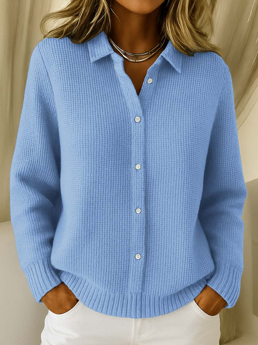 Camille™ · Cardigan Boutonné en Maille Texturée