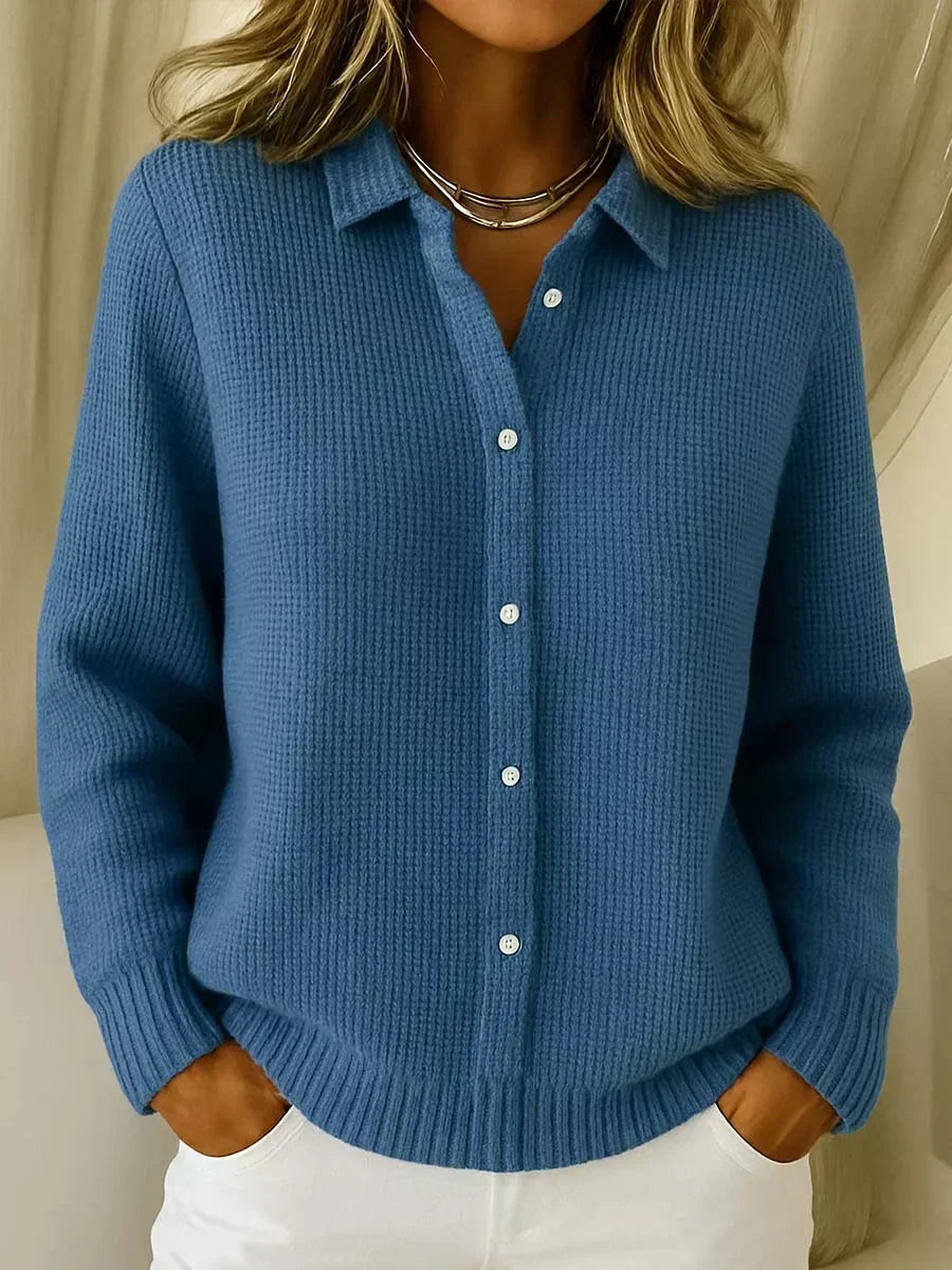 Camille™ · Cardigan Boutonné en Maille Texturée