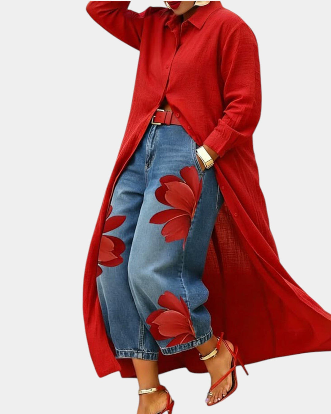 Céliane · Ensemble robe et pantalon en jean large