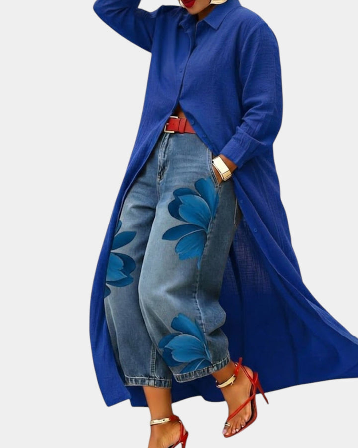 Céliane · Ensemble robe et pantalon en jean large