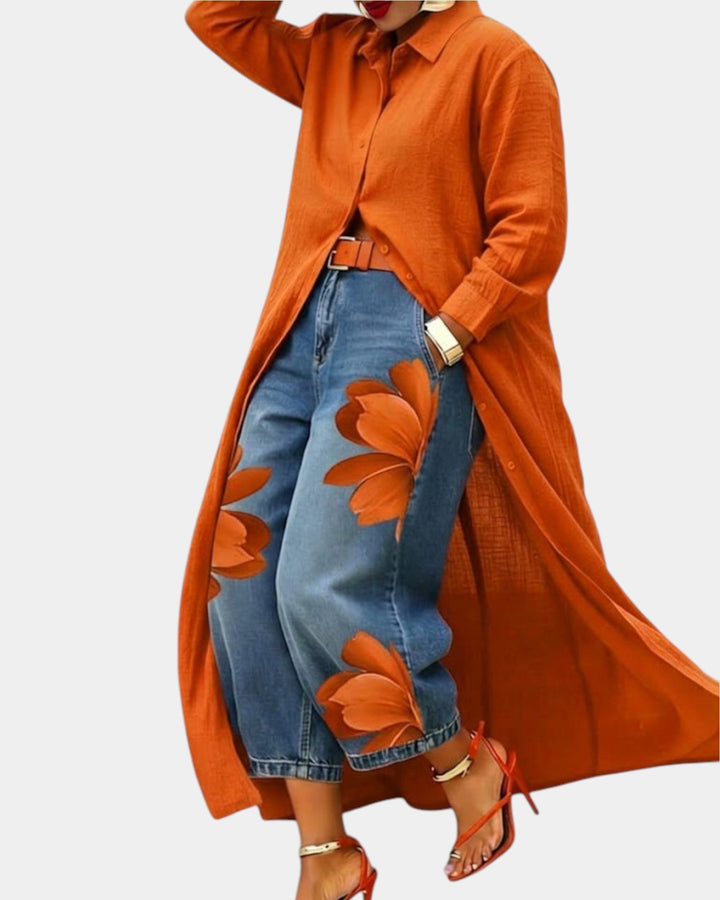 Céliane · Ensemble robe et pantalon en jean large